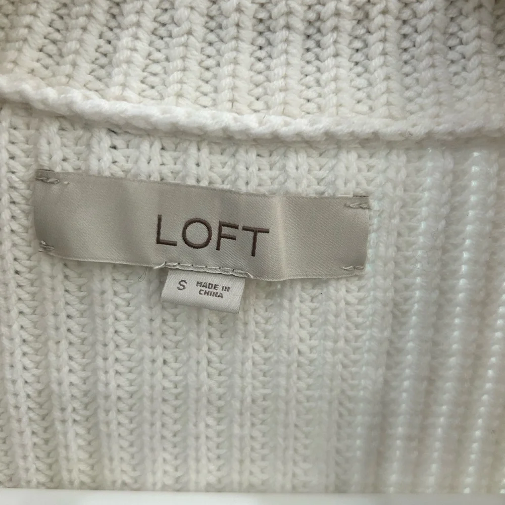 LOFT Cream Knit Sweater - Picture 3 of 4